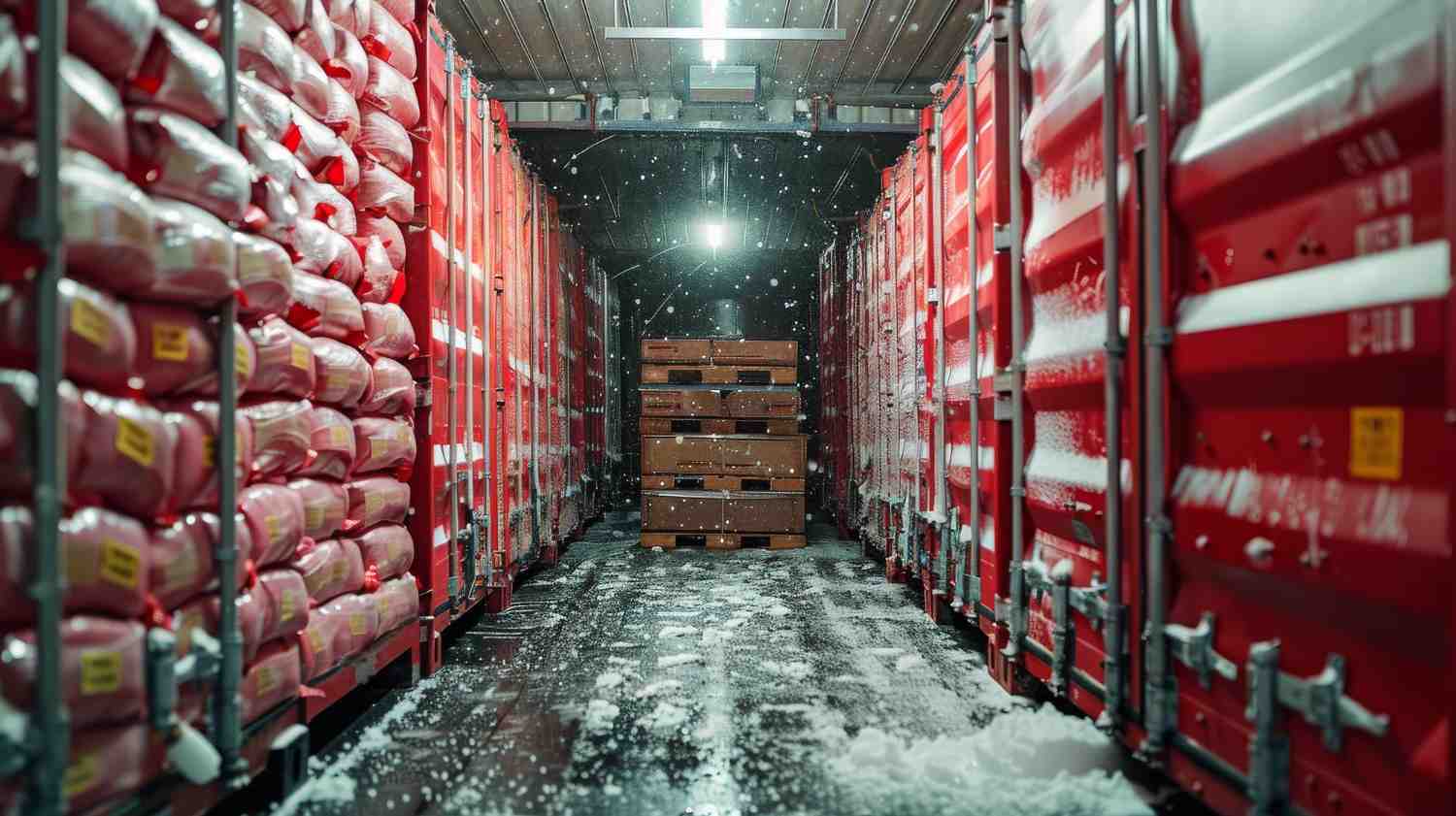 2. transport frigorific - interior camion, marfa comgelata